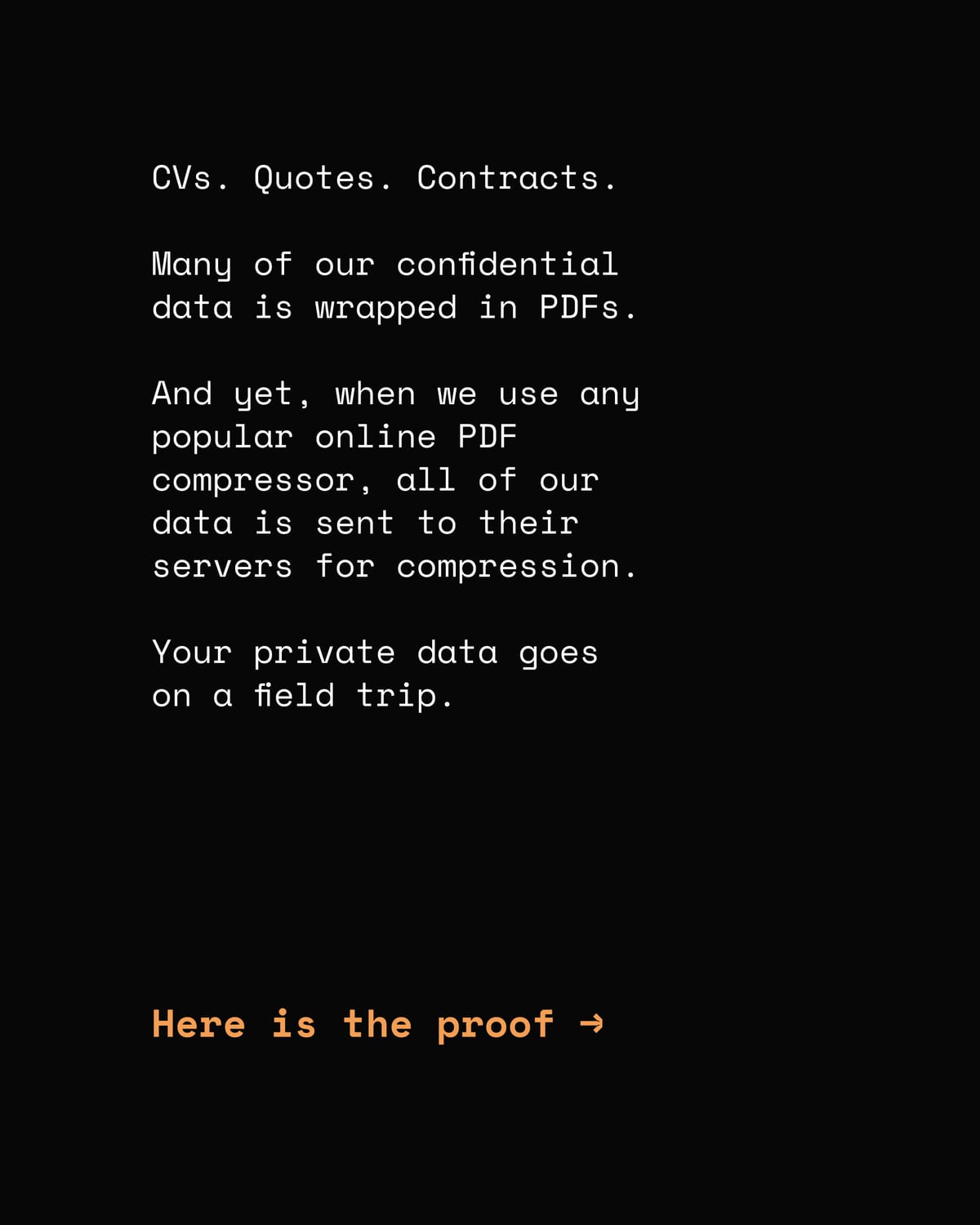 the proof: ilovepdf, smallpdf and adobe all uploading the file despite claiming browser-based compression