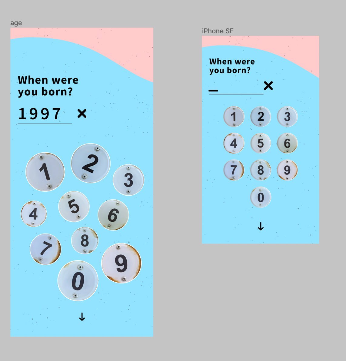 the when were you born screen, with a keypad made of real hawker table number plates
